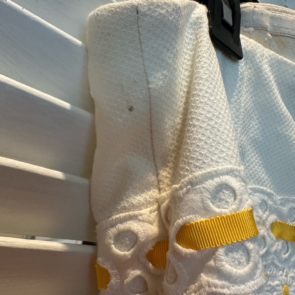 Lilly Pulitzer White Label Bowen Strapless White and Yellow Crochet Sundress - Picture 6 of 11
